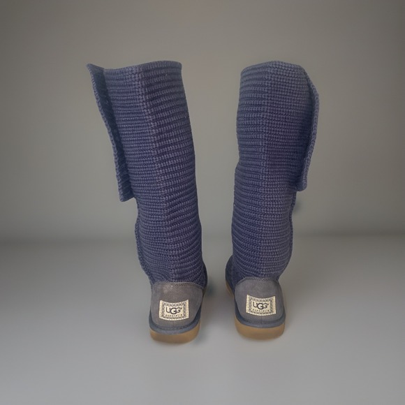 UGG Australia Boots Classic Cardy Knit Tall Boot Womens 8 Sweater Cottage Core - Picture 3 of 13